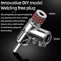 Banana Plug Y-Shaped Adapter Rhodium Plated - Red - BP-YRPR