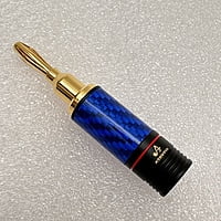 Banana Plug 24K Gold Plated Blue Metal Body with Red Ring - BP-BRR Banana Plug 24K Gold Plated Blue Metal Body with Red Ring - BP-BRR