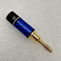 Copy of Banana Plug 24K Gold Plated Blue Metal Body with White Ring - BP-BWR