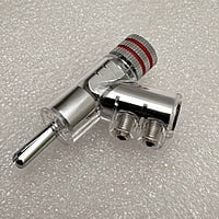 Banana Plug Y-Shaped Adapter Rhodium Plated - Red - BP-YRPR