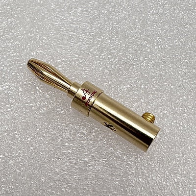 Banana Plug 24K Gold Plated Blue Metal Body with Red Ring - BP-BRR