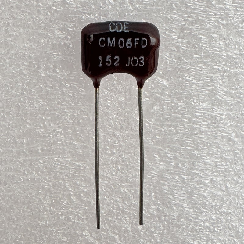 CDE - Mica Capacitors 1500pF 500V 5% Radial-Leaded - CM06FD152JO3 CDE - Mica Capacitors 1500pF 500V 5% Radial-Leaded - CM06FD152JO3